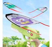 Lindo dinosaurio Airplane Launcher Toy,8'' Foam Glider Plane Flying Toys,Outdoor Flying Aircraft with Easy-Load Mechanism,Long Flight Distance Airplane Toys,Easy to Launch Foam Aircraft,Party Favors