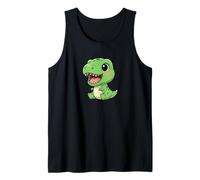 Lindo Dinosaurio Caricatura Sonriente Divertido Camiseta sin Mangas
