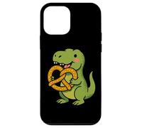 Lindo Dinosaurio Comiendo Pretzel diseño de Dibujos Animados Carcasa para iPhone 12 Mini