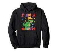 Lindo Dinosaurio con Autismo: Soy un Guerrero: Conciencia del Autismo Sudadera con Capucha