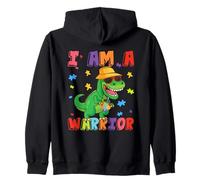 Lindo Dinosaurio con Autismo: Soy un Guerrero: Conciencia del Autismo Sudadera con Capucha