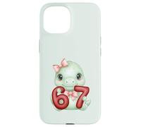 Lindo Dinosaurio Coqueta 67 Meme Six Seven Dino Girl Mujeres Carcasa para iPhone 15