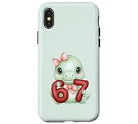 Lindo Dinosaurio Coqueta 67 Meme Six Seven Dino Girl Mujeres Carcasa para iPhone X/XS