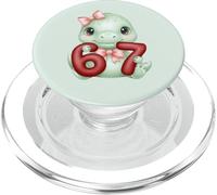 Lindo Dinosaurio Coqueta 67 Meme Six Seven Dino Girl Mujeres PopSockets PopGrip para MagSafe
