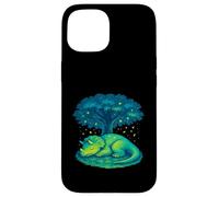 Lindo dinosaurio dormido debajo del árbol Carcasa para iPhone 15