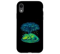 Lindo dinosaurio dormido debajo del árbol Carcasa para iPhone XR