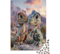 Lindo Dinosaurio pequeño Rompecabezas Sostenibles Estampados para Adultos De Madera De 70x50cm/1000pcs