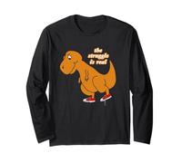 Lindo Dinosaurio Retro The Struggle is Real Funny Animal Lover Manga Larga