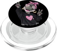 Lindo Dinosaurio Signo de Paz Estilo Retro gráfico juguetón Vibrante PopSockets PopGrip para MagSafe