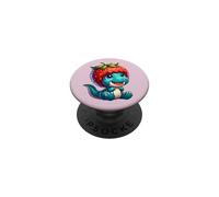 Lindo Dinosaurio T-Rex con Sombrero de Fresa diversión afrutada PopSockets PopGrip Adhesivo