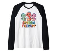 Lindo Dinosaurio Terapia del Habla SLP Comunicación Camiseta Manga Raglan