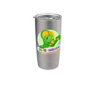Lindo dinosaurio Trey the Triceratops Dino-Buddies Dino-Stars Vaso térmico de acero inoxidable de doble pared