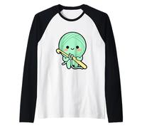 Lindo Diseño Amigurumi de Ganchillo y Lana Camiseta Manga Raglan