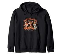 Lindo diseño artístico de Hojas de otoño de Zorro Ciervo Mapache de Halloween Sudadera con Capucha