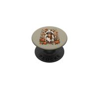 Lindo diseño de café con Leche de Calabaza y Mapache Fantasma para Halloween PopSockets PopGrip Adhesivo