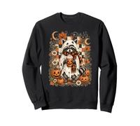 Lindo diseño de café con Leche de Calabaza y Mapache Fantasma para Halloween Sudadera