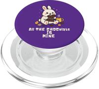 Lindo diseño de Conejo de Pascua Comiendo Barra de Chocolate PopSockets PopGrip para MagSafe
