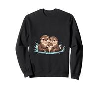 Lindo diseño de Familia de nutrias Kawaii Amantes de los Animales Sudadera