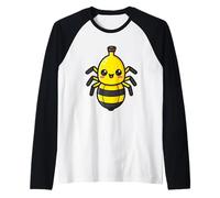 Lindo diseño de Insectos de Dibujos Animados con Forma de araña Banana Kawaii Camiseta Manga Raglan