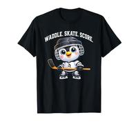 Lindo diseño de la puntuación del patín del Jugador del Hockey del pingüino Camiseta