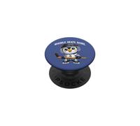 Lindo diseño de la puntuación del patín del Jugador del Hockey del pingüino PopSockets PopGrip Adhesivo