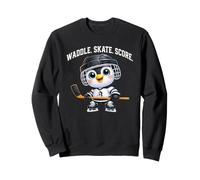 Lindo diseño de la puntuación del patín del Jugador del Hockey del pingüino Sudadera