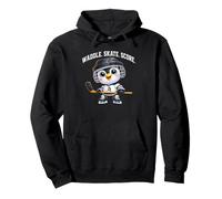 Lindo diseño de la puntuación del patín del Jugador del Hockey del pingüino Sudadera con Capucha
