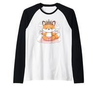 Lindo diseño de Mandala de Zorro de Loto de Yoga para atención Plena Camiseta Manga Raglan
