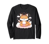 Lindo diseño de Mandala de Zorro de Loto de Yoga para atención Plena Manga Larga