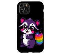 Lindo diseño de mapache morado caprichoso arte animal para la naturaleza Carcasa para iPhone 11 Pro