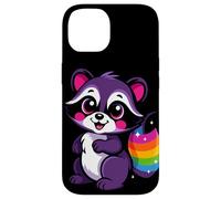 Lindo diseño de mapache morado caprichoso arte animal para la naturaleza Carcasa para iPhone 14