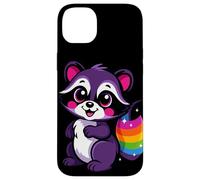Lindo diseño de mapache morado caprichoso arte animal para la naturaleza Carcasa para iPhone 14 Plus