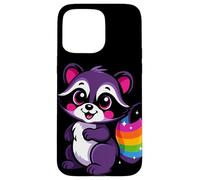 Lindo diseño de mapache morado caprichoso arte animal para la naturaleza Carcasa para iPhone 15 Pro Max