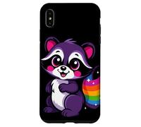 Lindo diseño de mapache morado caprichoso arte animal para la naturaleza Carcasa para iPhone XS Max