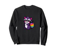 Lindo diseño de mapache morado caprichoso arte animal para la naturaleza Sudadera