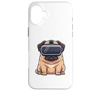 Lindo diseño de Perro Perro de Realidad Virtual Pug Carcasa para iPhone 16 Plus