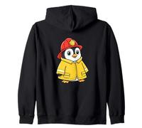 Lindo diseño de pingüino de Dibujos Animados ayudante de Bombero Sudadera con Capucha