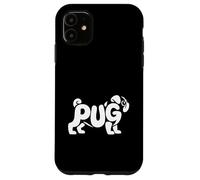 Lindo diseño de pug Word Art para amantes de los perros cachorro Carcasa para iPhone 11