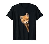Lindo diseño de Zorro Mirando para Amantes de los Animales Camiseta