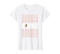 Lindo diseño del día de Acción de Gracias otoño otoño Divertido Pavo engullir Camiseta gráfica económica, Mujer, Blanco, M