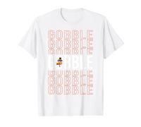 Lindo diseño del día de Acción de Gracias otoño otoño Divertido Pavo engullir Camiseta gráfica económica, Hombre, Blanco, S