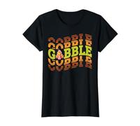 Lindo diseño del día de Acción de Gracias otoño otoño Divertido Pavo engullir Camiseta gráfica económica, Mujer, Negro, XS