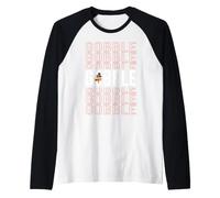 Lindo diseño del día de Acción de Gracias otoño otoño Divertido Pavo engullir Camiseta Manga Raglan