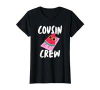 Lindo diseño Familiar a Juego de sandía para primos de Verano Camiseta gráfica económica, Mujer, Negro, S