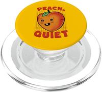 Lindo diseño introvertido de Frutas Kawaii de melocotón y silencioso PopSockets PopGrip para MagSafe