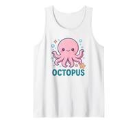 Lindo diseño Kawaii de Pulpo océano Criatura Infantil Camiseta sin Mangas