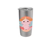 Lindo diseño retro de fiesta Axolotl Vaso térmico de acero inoxidable de doble pared