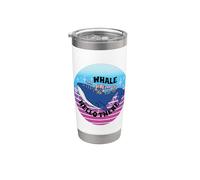 Lindo diseño retro del océano de ballena Vaso térmico de acero inoxidable de doble pared