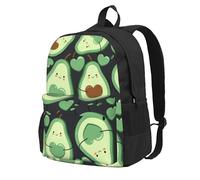 Lindo diseño sin costuras de corazón de aguacate,Mochila con bolsillos, mochila informal para el día a día, resistente al agua, ideal para la escuela, viajes