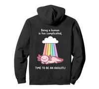 Lindo Disfraz de Axolotl Arco Iris ser Humano es complicado Sudadera con Capucha